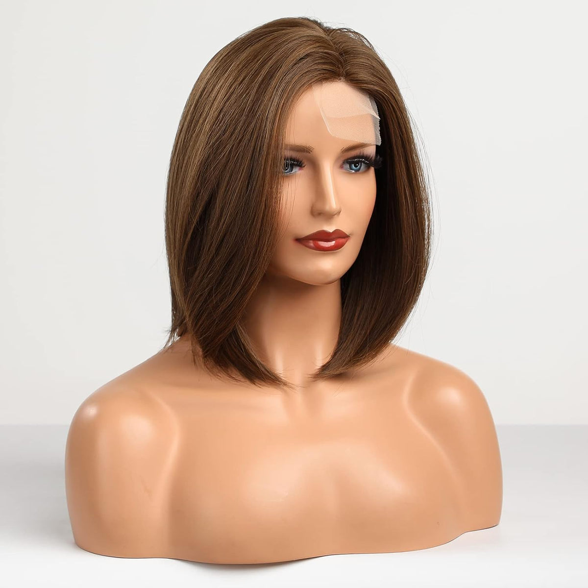 HAIRCUBE Chic Brown Bob Shoulder Length Lace Synthetic Wig With Side haircube-chic-brown-bob-shoulder-length-lace-synthetic-wig-with-side