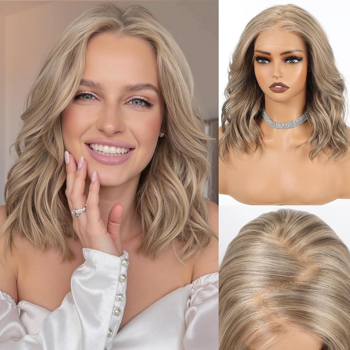 毛 HAIRCUBE 13x6 HD Lace Front 16-Inch Heat Resistant Synthetic Wig