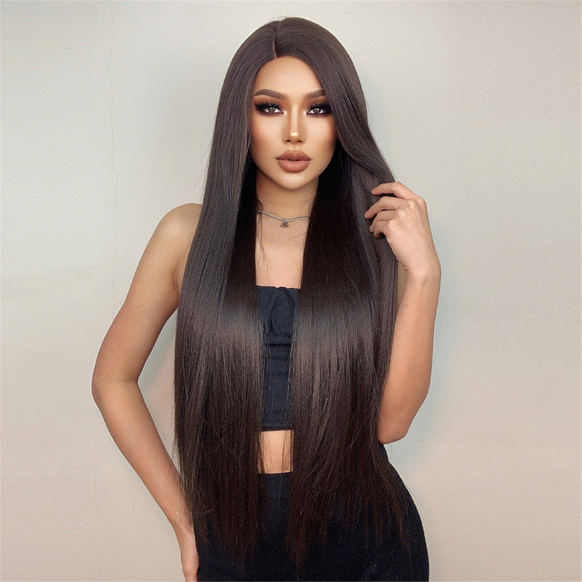 Haircube 30 Inches Side Part Straight Lace Front Synthetic Wig - Bowery ...